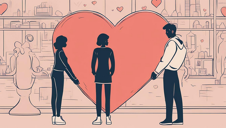 Ilustração que representa teoria da vinculação e relações amorosas