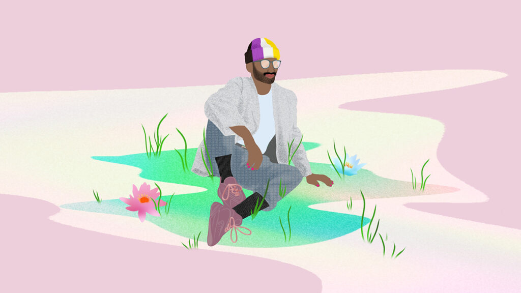 Ilustração que representa não-binariedade